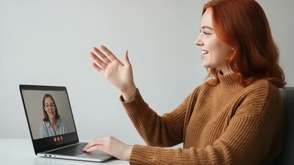 Woman in video call - Powered by Adobe