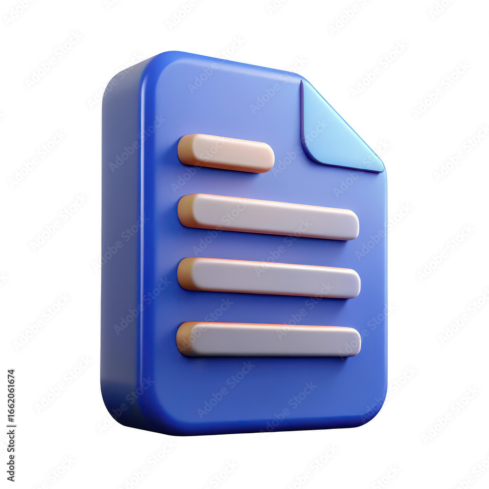 Poster 3d document icon isolated on transparent background