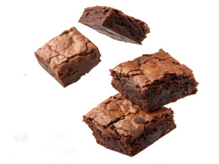 Delicious Homemade Chocolate Brownies Freshly Baked for Dessert Food Photography Yummy Treats Sweet Indulgence Isolated on Black Background Ready to Eat
