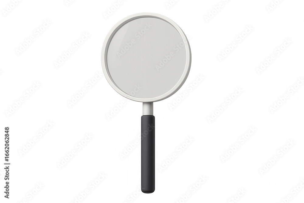 Poster transparent 3d magnifying glass hovering, providing clear visual emphasis and seamless design integr