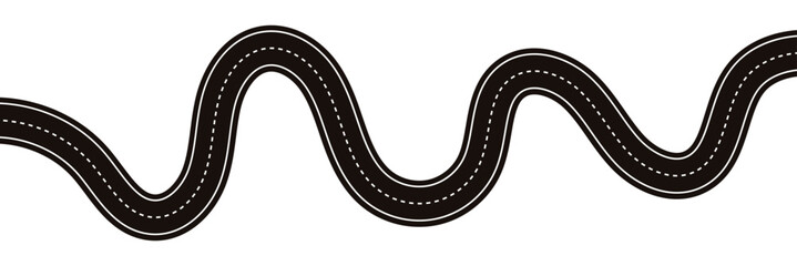 Long winding and curved road, winding and curved road from a top view isolated from the background, illustration. Vector illustrator. eps10 © studio's line