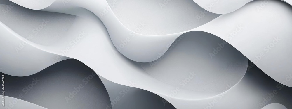 Poster abstract white waves flow smoothly in a seamless motion design