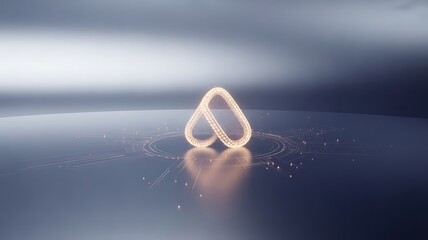 Glowing abstract loop with digital connections technology