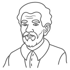 old man on white 
