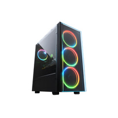 RGB Gaming PC Tower with Tempered Glass Side Panel - Modern Computer Case