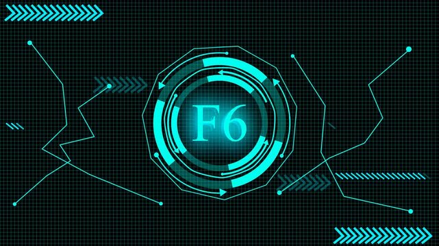 Glowing Technology Circle Ring With Digital Light Effects, Surrounding An F6-Style Computer Icon. The Circular Ring Emits Neon Energy Patterns, Symbolizing Speed, Performance, And Advanced Computing.