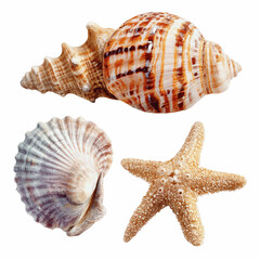 Obraz premium Seashells and Starfish Collection Ocean