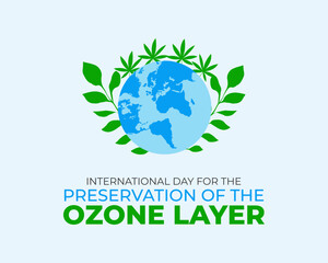 International Day for the Preservation of the Ozone  Layer. 16 September. Holiday concept. Template for background with banner, poster and card. Vector Illustration.