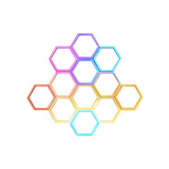 Abstract Colorful Hexagon Pattern Geometric Design Background