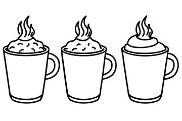 Cup of Hot Cocoa line art vector