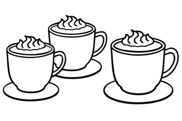 Cup of Hot Cocoa line art vector