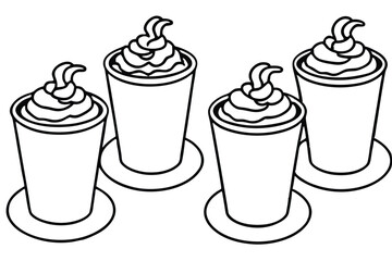 Cup of Hot Cocoa line art vector