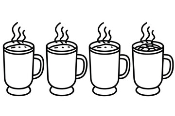 Cup of Hot Cocoa line art vector