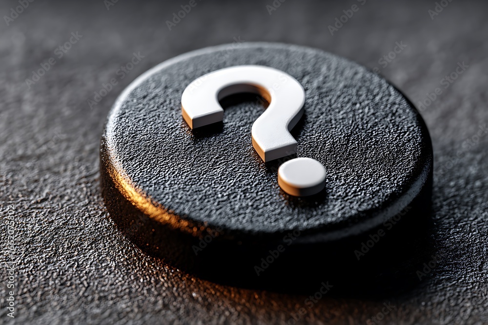 Poster white question mark for logo and web interfaces