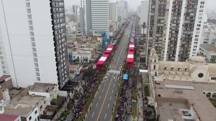 Peruvian national day parade in lima city center