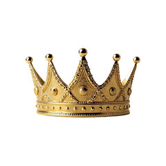 Luxury Golden Crown Icon Isolated on White Background, Generative AI