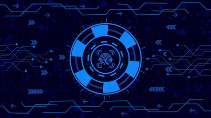 Advanced fingerprint scanning technology interface with digital circuit board backdrop, symbolizing biometric authentication and cuttingedge cyber security solutions - Powered by Adobe