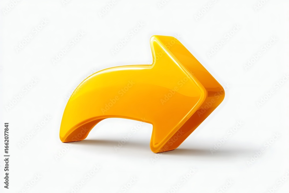 Poster yellow curve arrow for website and app logo design