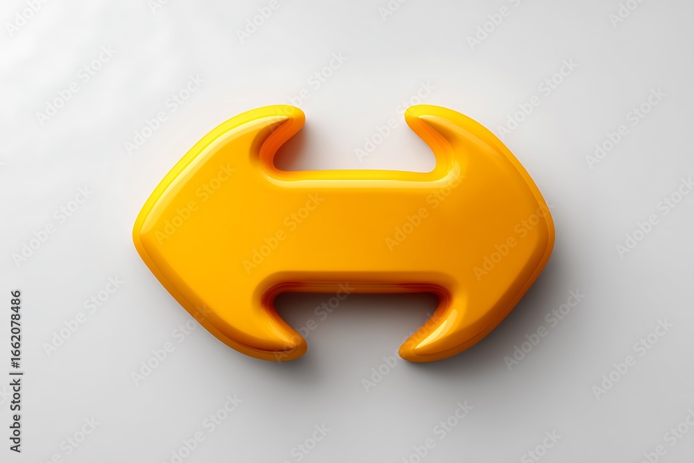 Aufkleber yellow curved arrow icon for website and app ui design