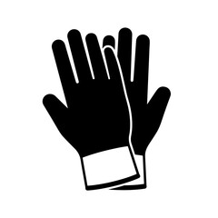 Black gloves icon vector illustration for winter safety and protection accessories design element