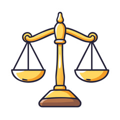 clean outline scales of justice symbol &mdash; law and equality icon for website and mobile app