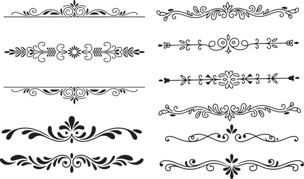 ornamental floral dividers and vintage vector borders