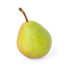 One whole ripe pear isolated on white