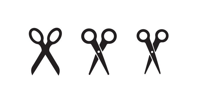 Set of scissors silhouette icon, scissor icon vector logo design, hair scissors silhouette, vector illustration EPS 10.