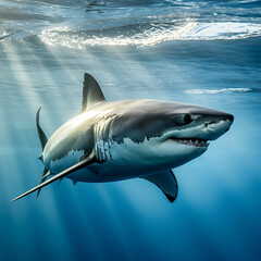 Fototapeta premium great white shark in the sea