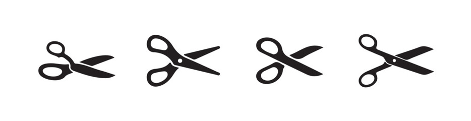 Scissors silhouette icon, Scissor sign, Flat icon style, Hair cutting scissor vector silhouette, vector illustration eps 10.