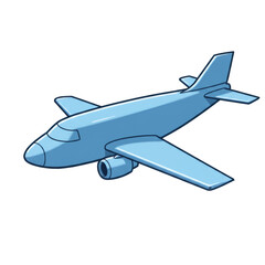 Light Blue Airplane Illustration