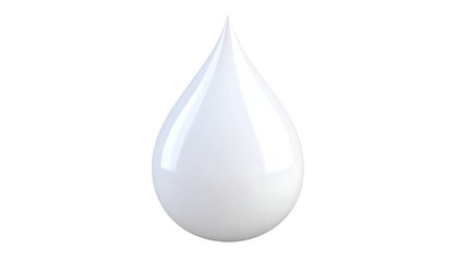 Obraz premium A pristine white liquid droplet hangs suspended, its smooth reflecting light, symbolizing purity, cleanliness, and the essence of moisture.