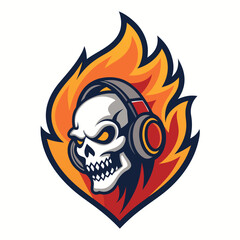 skull with flames