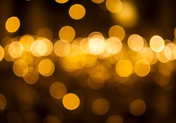 Fototapeta premium Abstract golden bokeh background with blurred lights creating a magical and festive atmosphere perfect for celebrations and holiday themes