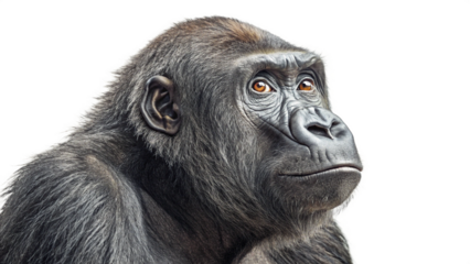 Extinct animal Cross river gorilla on transparent background