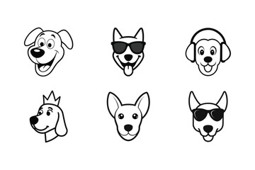 Dog Head Vector Icon Collection