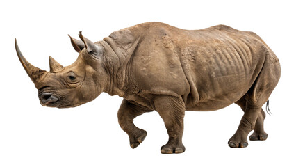 Fototapeta premium Extinct animal Javan rhinoceros isolated on white or transparent background