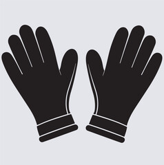 Obraz premium gloves silhouette vector art illustration, black gloves isolated on white