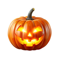 Glowing Jack-o'-Lantern isolated on white and transparent background