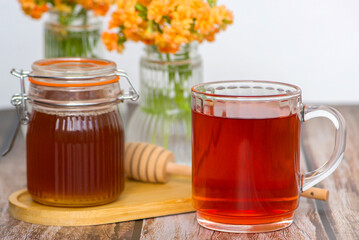 A Delightful Brew of Honey and Herbal Tea Perfect for Achieving True Relaxation Enjoyment