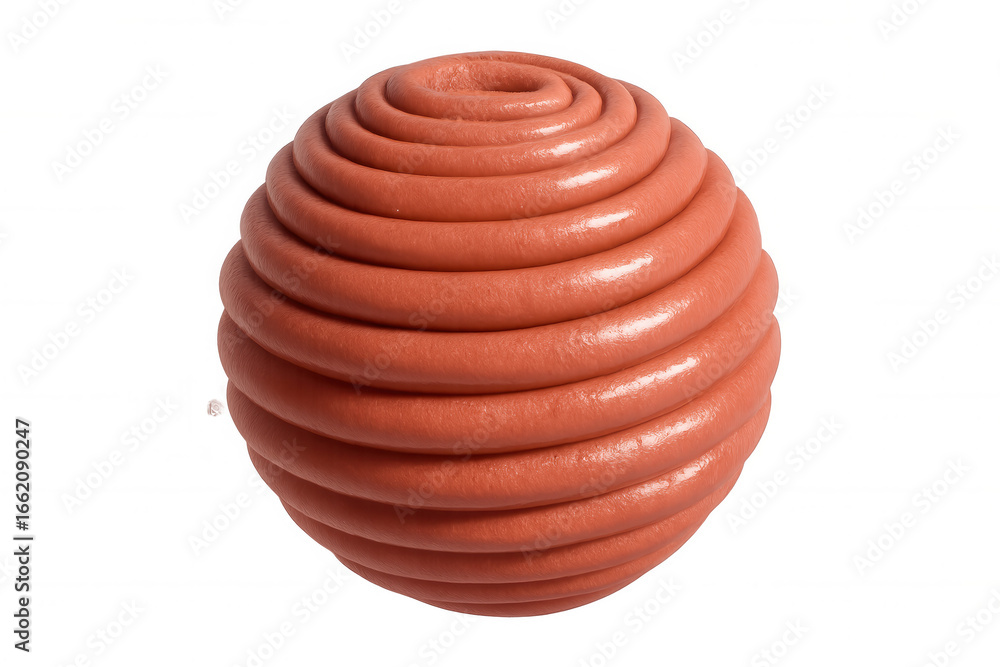 Poster rotating coral sphere with a glossy finish on a transparent background, perfect for abstract and des