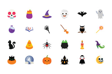 Fototapeta premium Spooky Halloween Vector Icon Set