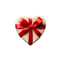 Valentine heart gift isolated on white background with festive design realistic clean texture and seasonal style