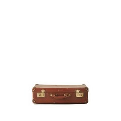 Aged leather travel case with metal accents vintage
