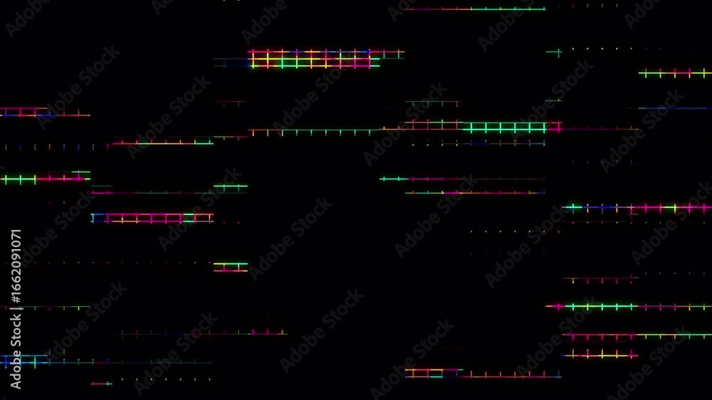 Poster dynamic neon grid lines flowing on black background - abstract visuals