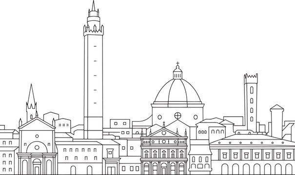 black and white city skyline drawing clip art preview
