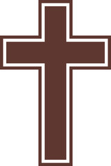Christian cross silhouette. Transparent religion cross illustration