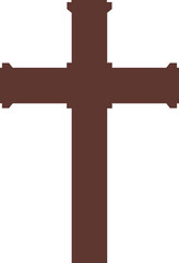 Christian cross silhouette. Transparent religion cross illustration
