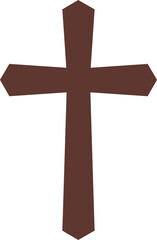 Christian cross silhouette. Transparent religion cross illustration
