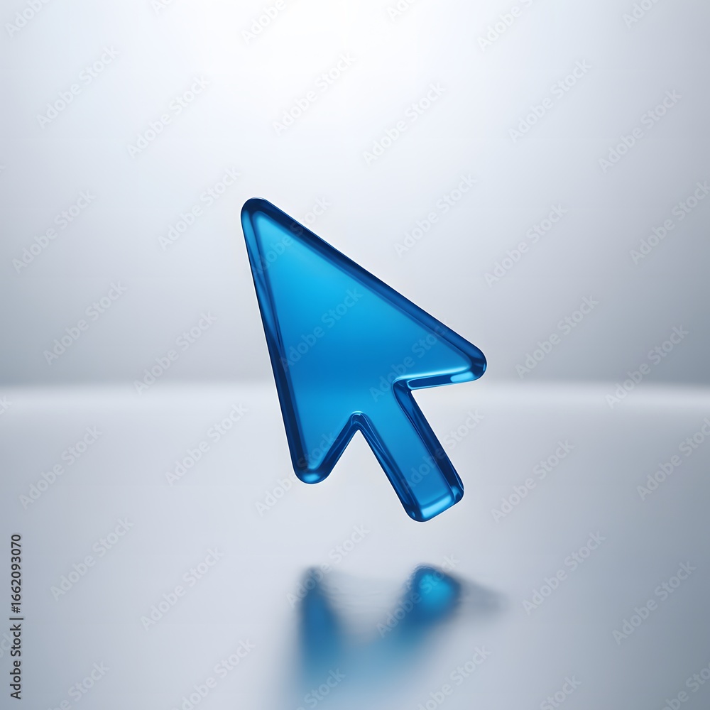 Poster sleek blue arrow cursor pointing the way forward modern technology and design standout visual for us